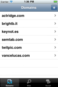 iPhone SEO App - Domain List